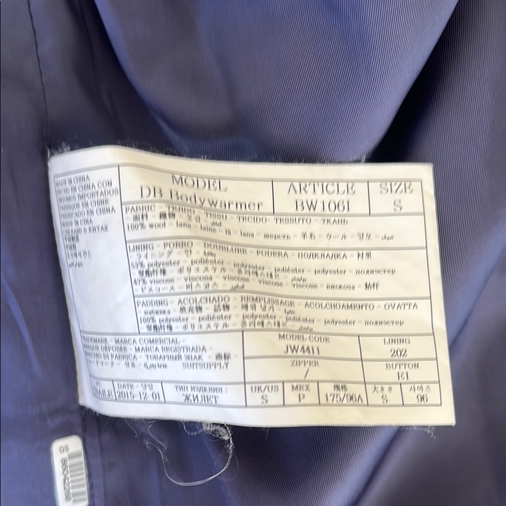 Premium Gray Wool Double-Breasted Bodywarmer By S… - image 5